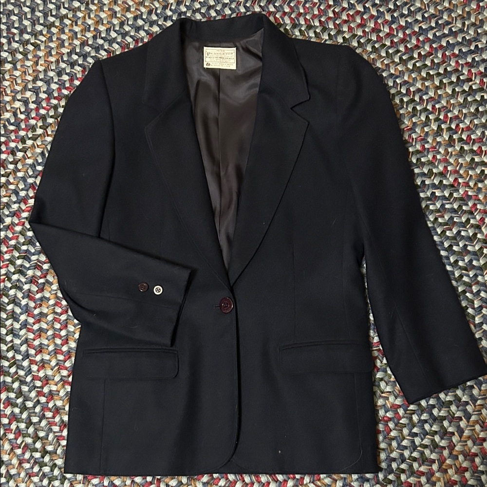 Pendleton Navy Blue Wool Blazer - image 1
